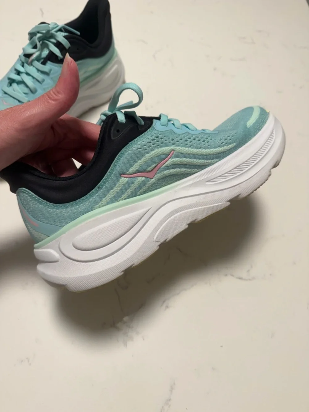 Hoka Bondi 9 Blue Spark/Mint Fluorite Size 7 VGUC - Picture 13 of 14